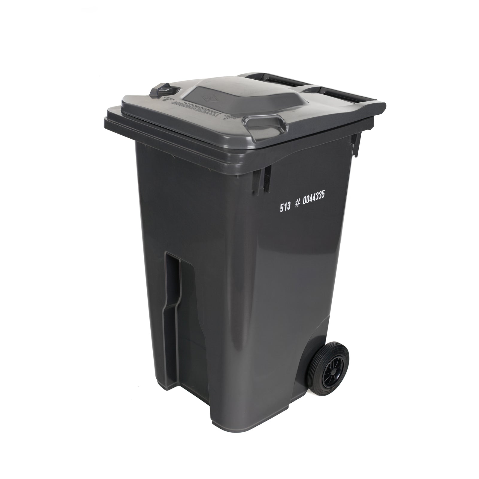 Bac à ordures roulant gris, 240 L