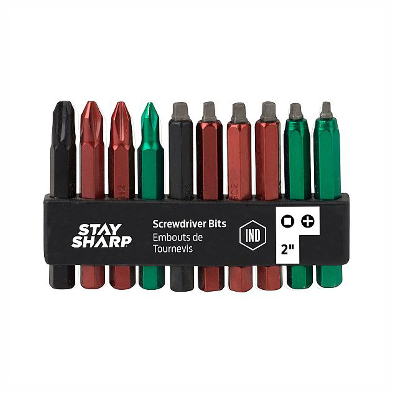 Embout clip, 2'', assortie (emballage de 10)