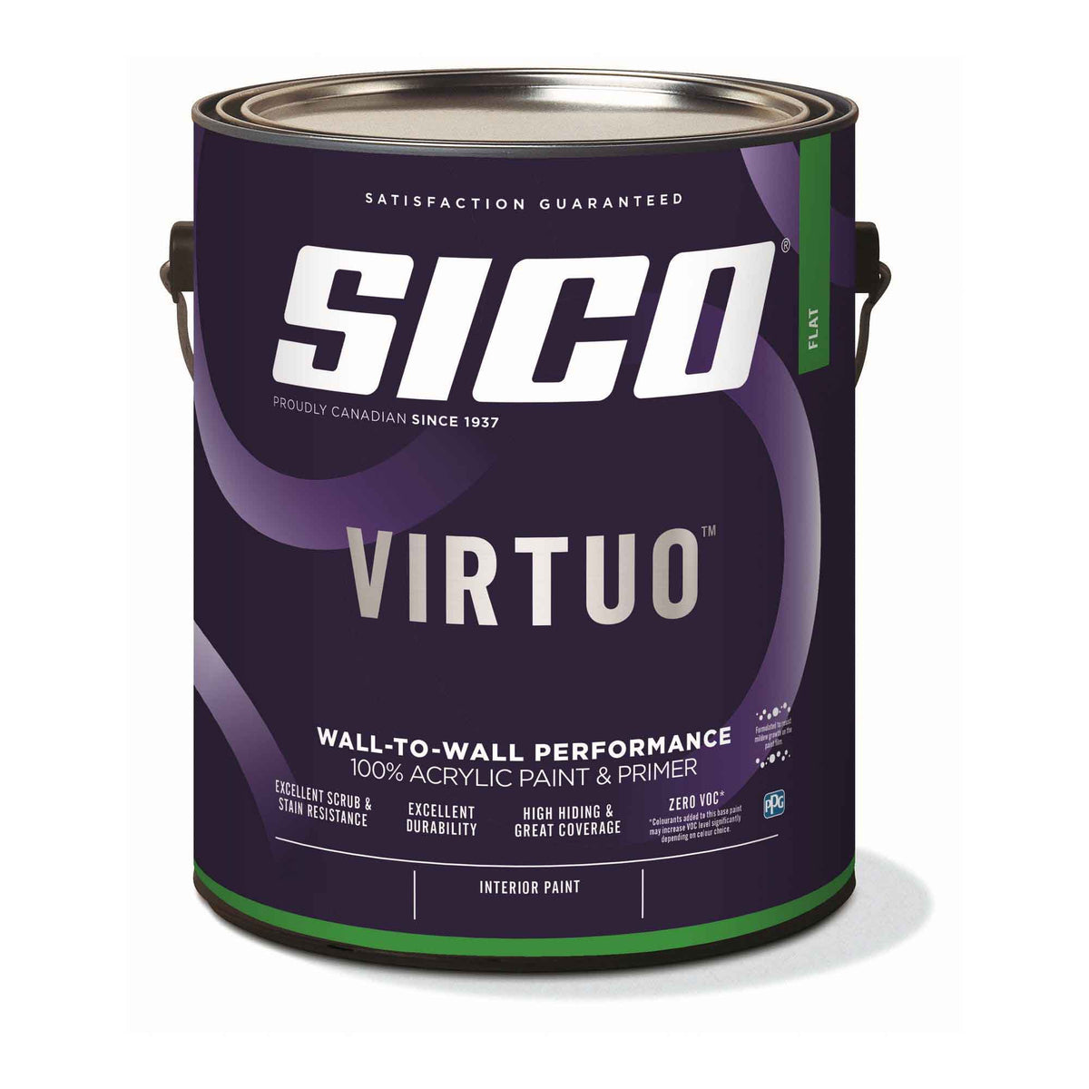 Peinture intérieure Sico Virtuo, semi-lustrée, base blanche, 3,78 litres
