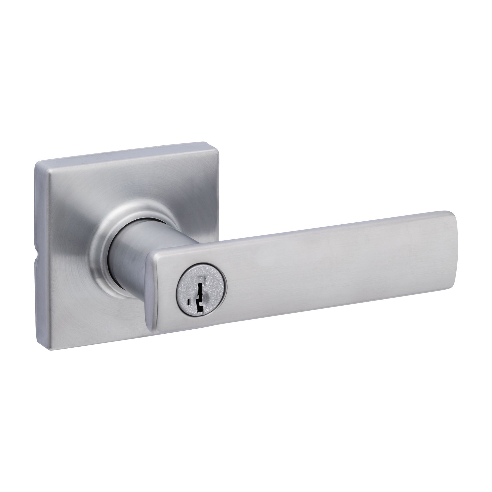 Levier d'entrée Breton avec rosette carrée, chrome satiné