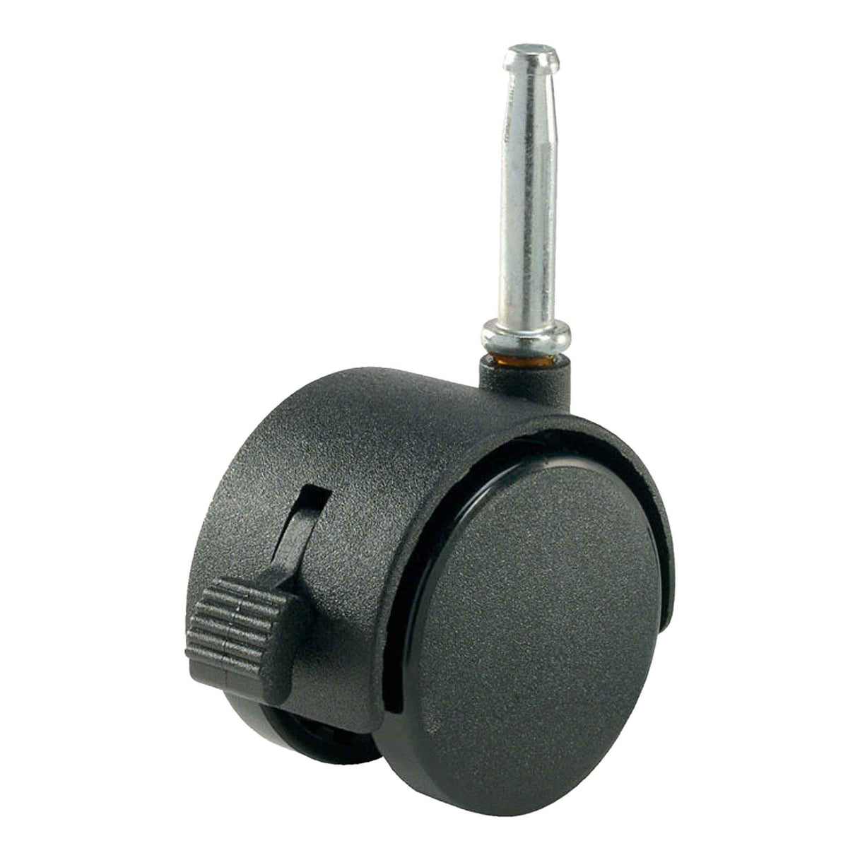 Roulette jumbo à tige pour bois avec frein, noir, 2''