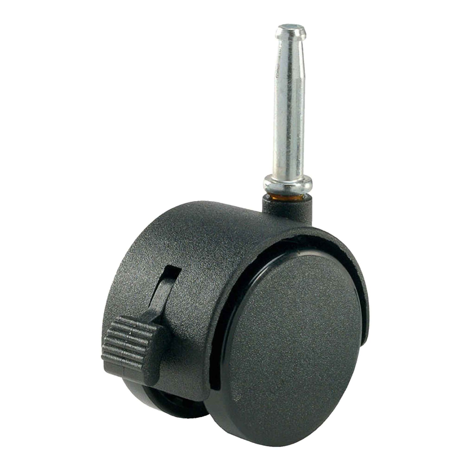 Roulette jumbo à tige pour bois avec frein, noir, 2''