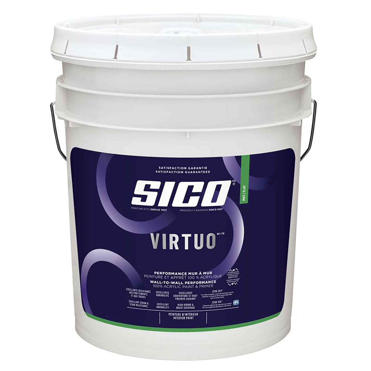 Peinture intérieure Sico Virtuo, coquille d'œuf, blanc à teindre, 18,9 litres