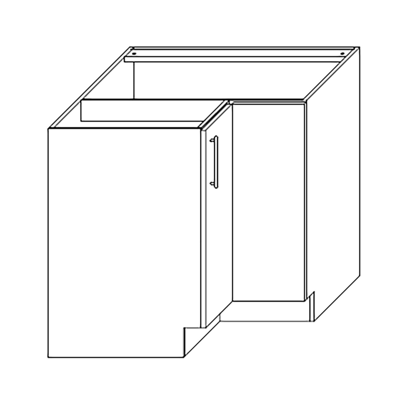 Caisson de coin bas d'armoire 2 portes, 1 tablette, 36'', noir mat