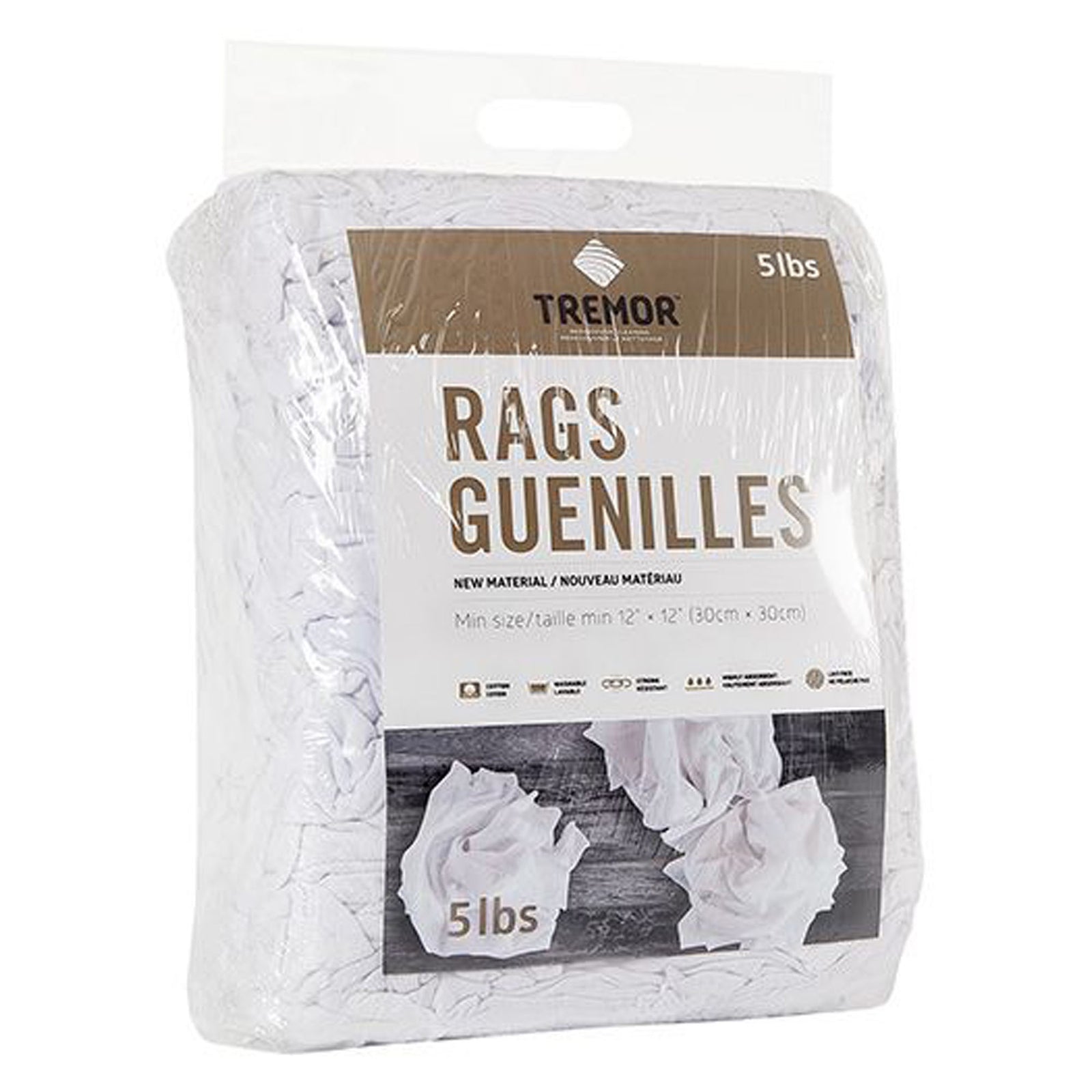 Chiffon tout usage, blanc, 5 lb