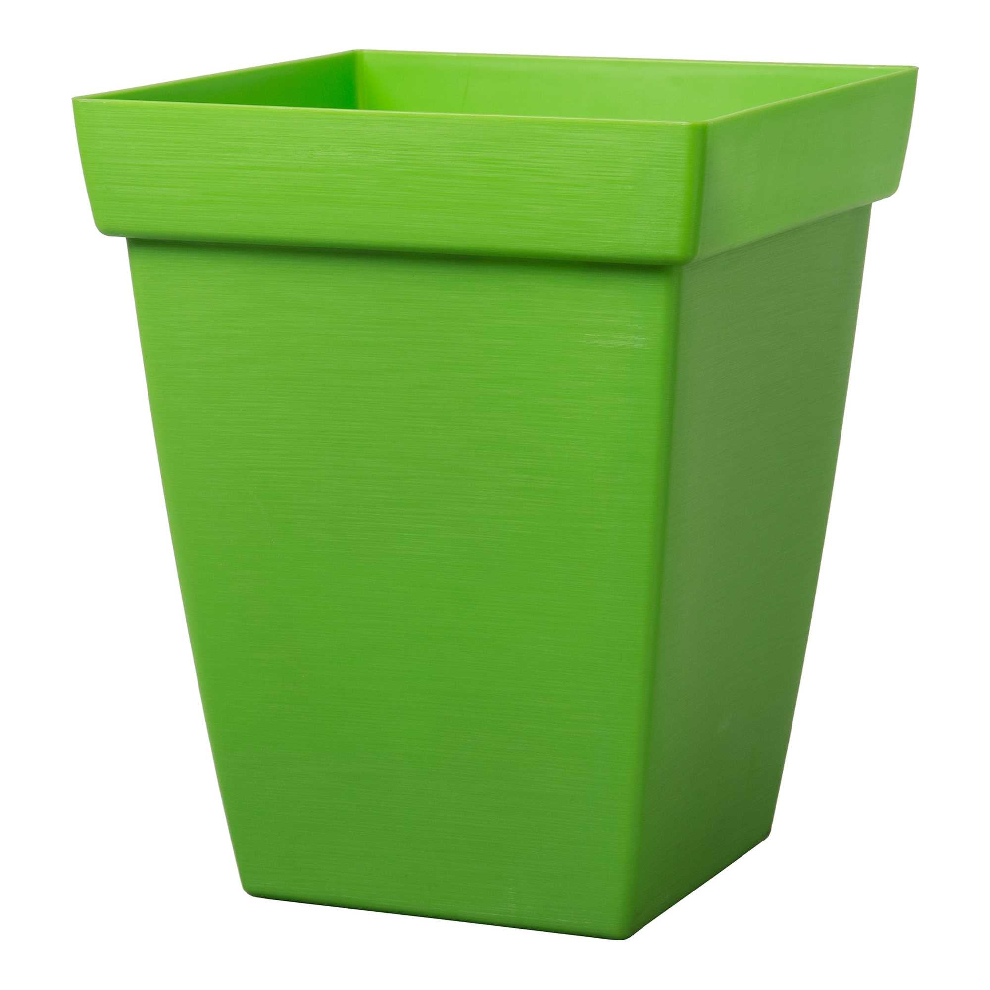 Jardinière Bamboo carrée et verte, 9'' x 9'' x 11,31''