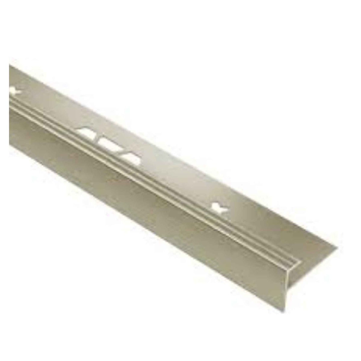 Moulure profilée de nez de marche VINPRO-STEP en aluminium nickel brossé, 1/4''