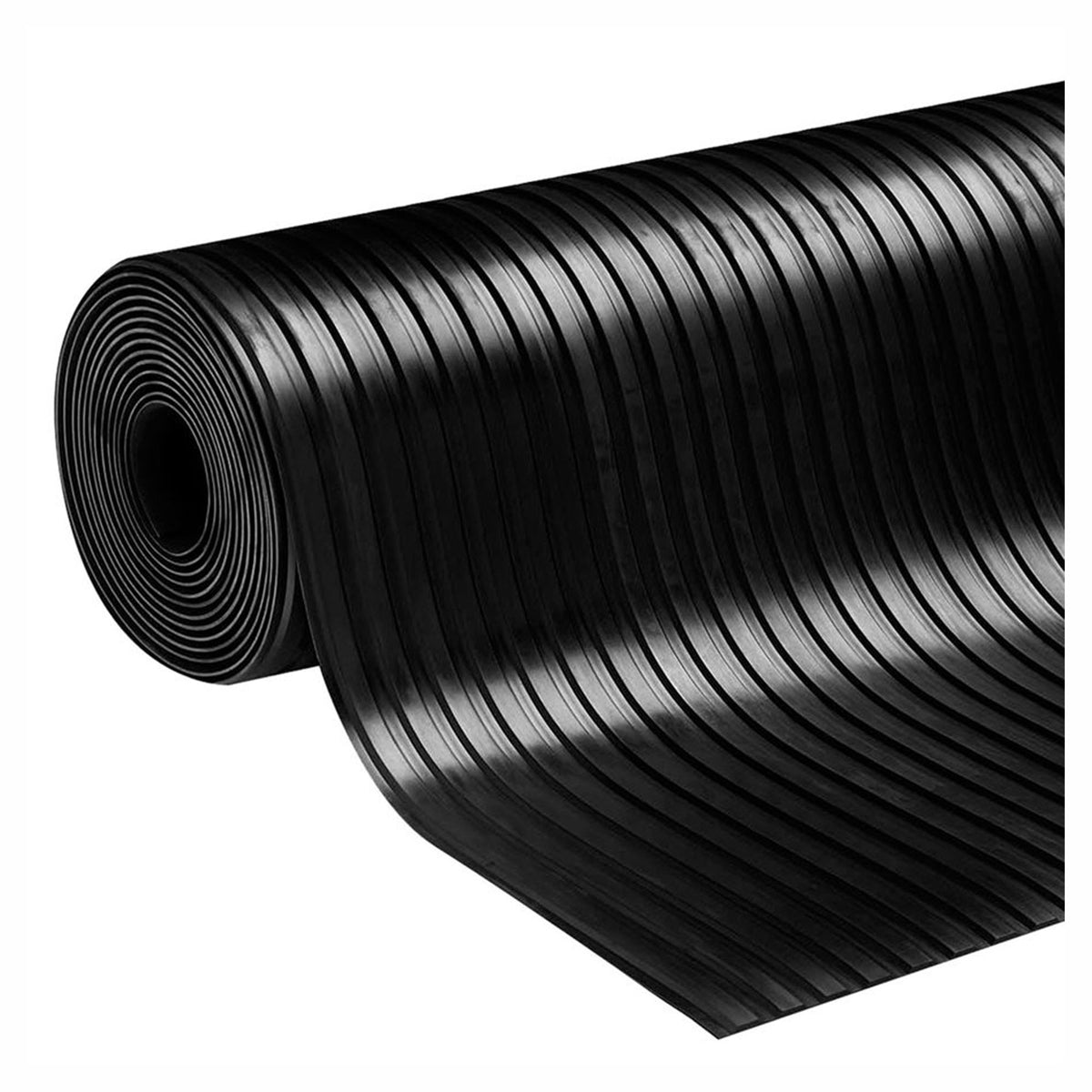 Tapis en caoutchouc, noir, 3mm x 36'' x 50' (vendu au pl)