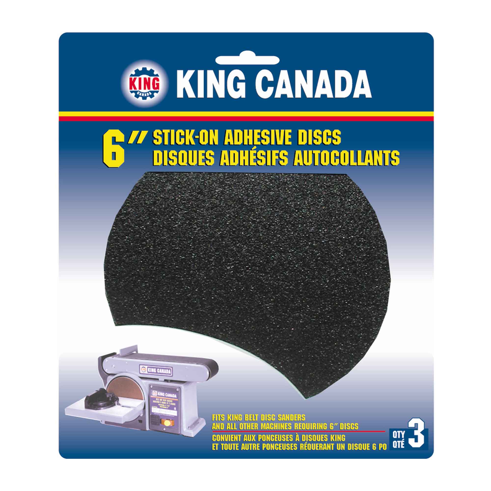 Disque de ponçage pour le bois autocollant de 6", grain 100 (3 unités)