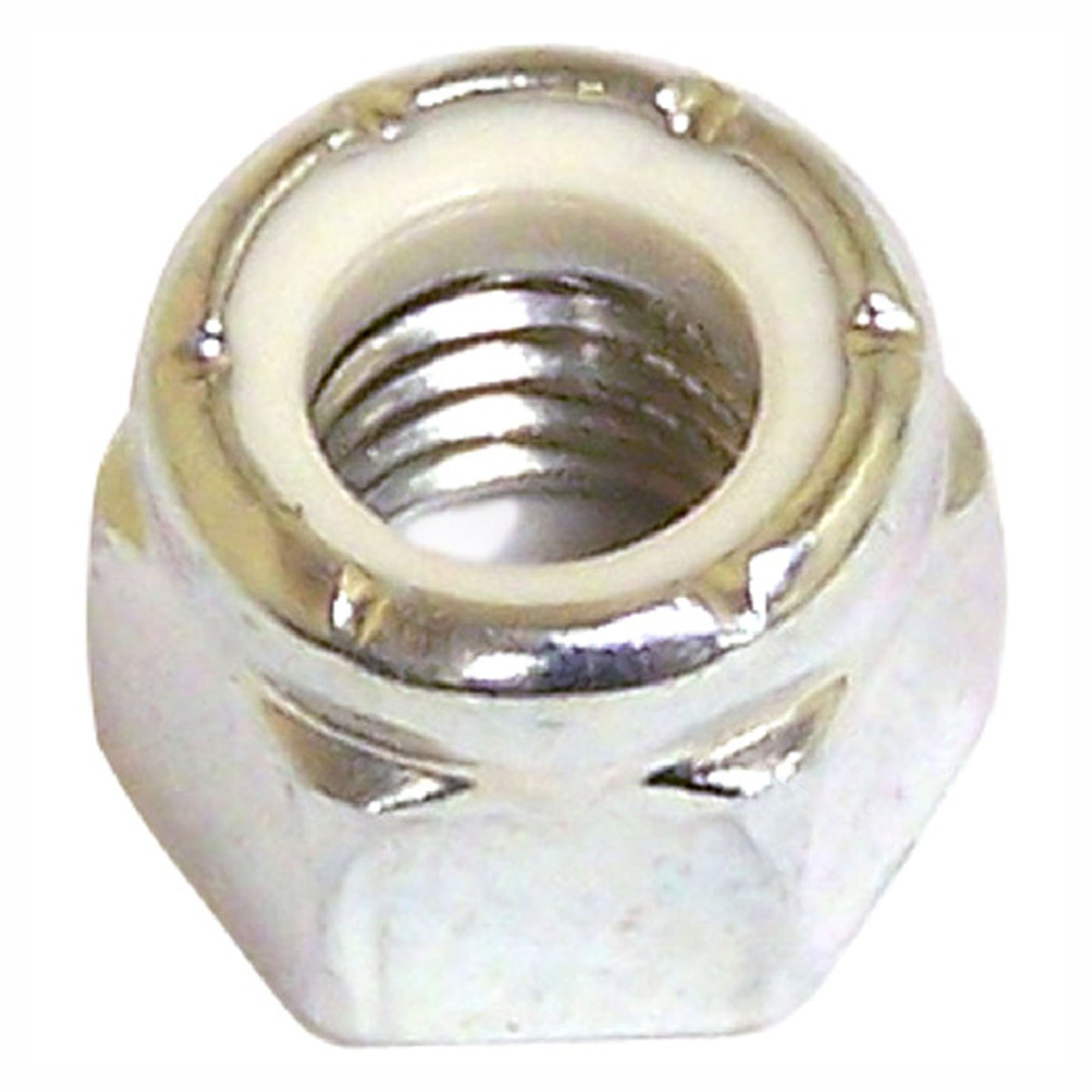 AA - Écrou de blocage hexagonal avec insertion de nylon, zinc, 3/8''-16 (emballage de 6)