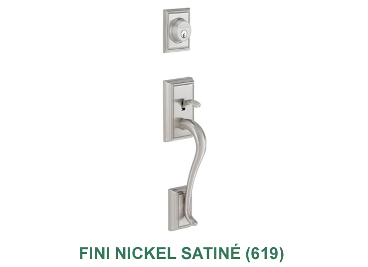 Clenche d'entre grades 1 Addison, nickel satiné
