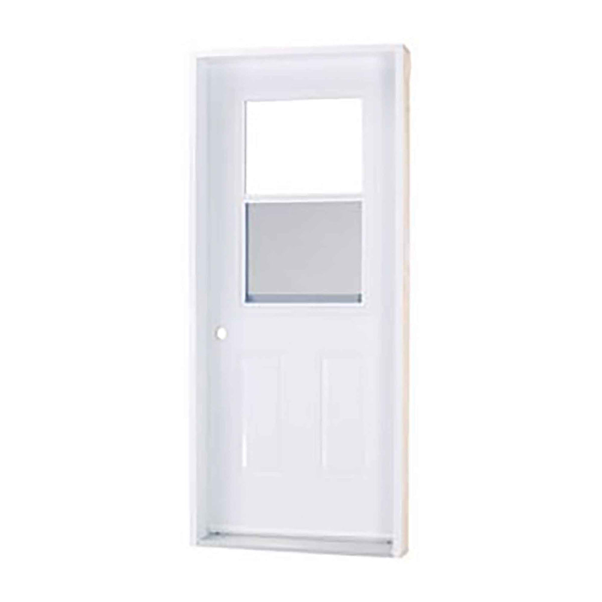 Porte d&#39;acier extérieur, modèle B03, droite 34&#39;&#39;, guillotine,  blanc