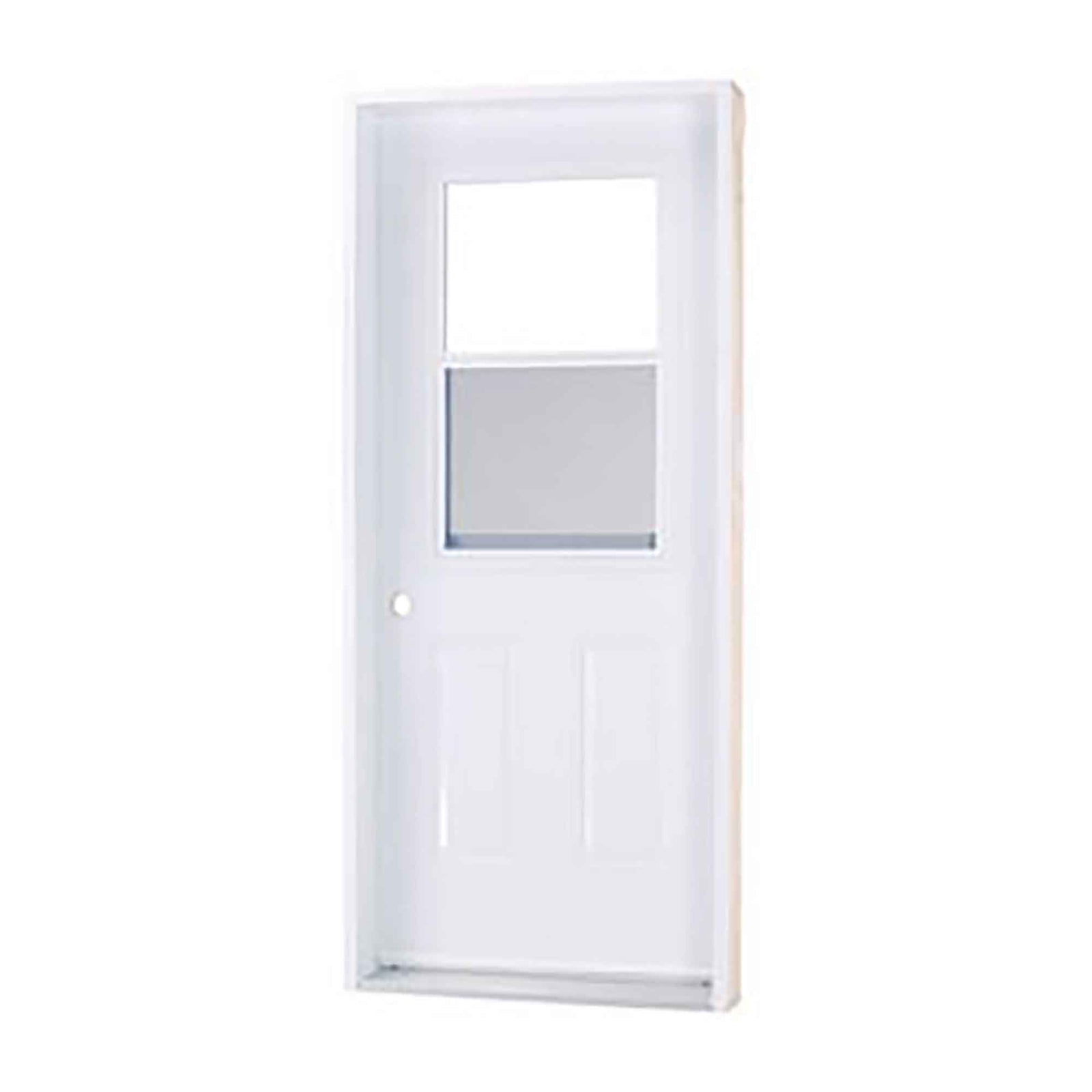 Porte d'acier extérieur, modèle B03, droite 34'', guillotine,  blanc