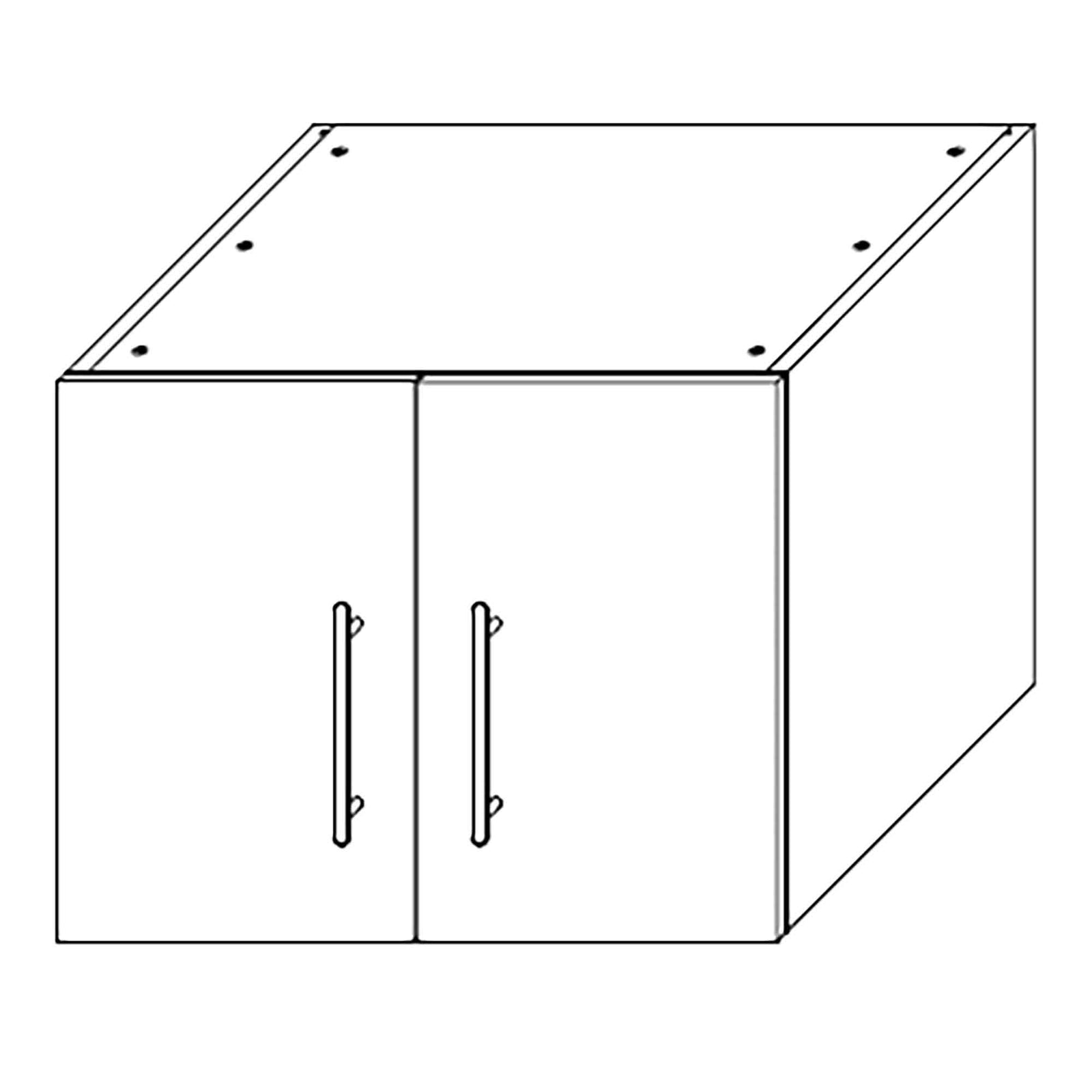 Caisson d'armoire haut réfrigérateur 2 portes, 1 tablette, 36'', noir mat