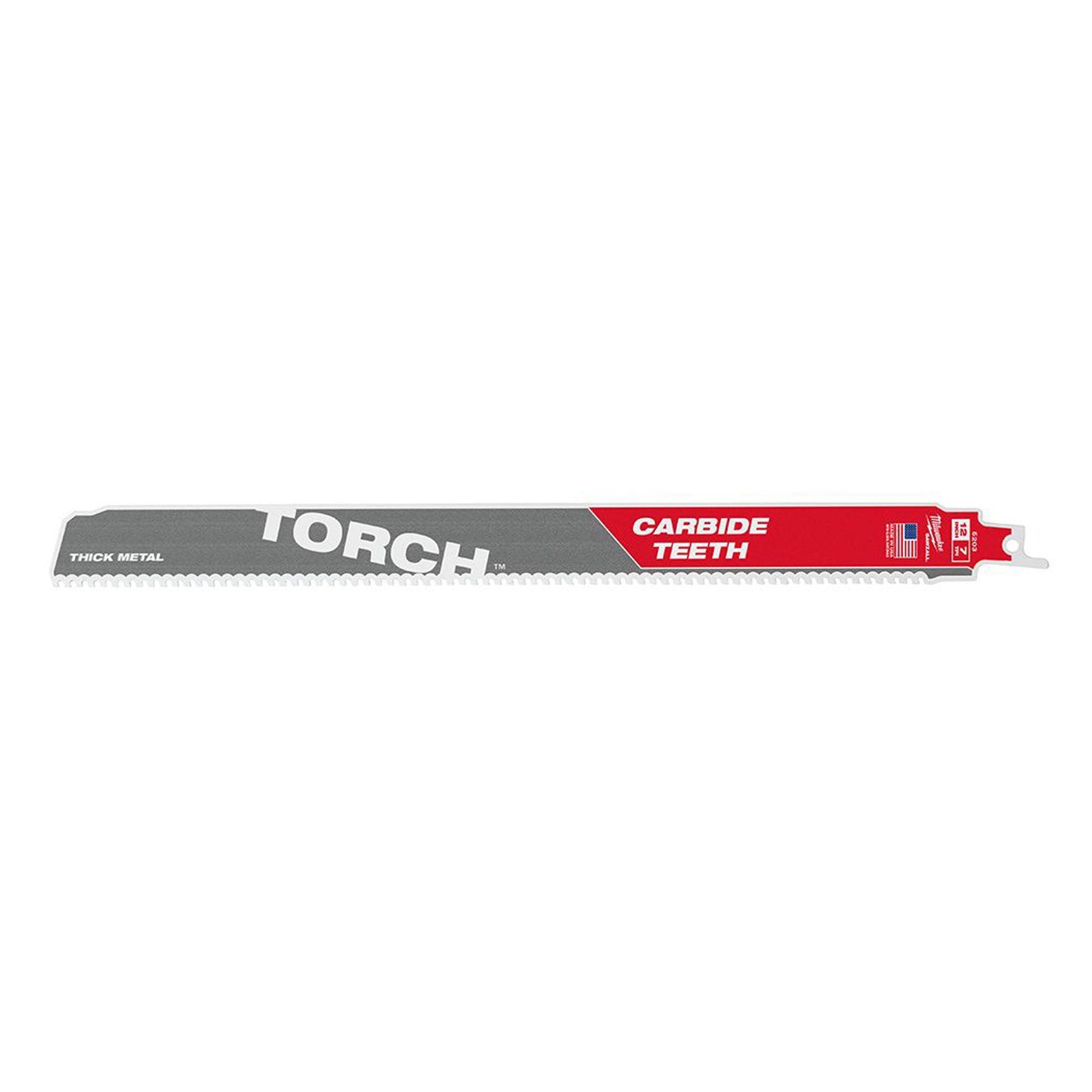 Lame de scie alternative Sawzall Torch au carbure, 12'' X 7 TPI 