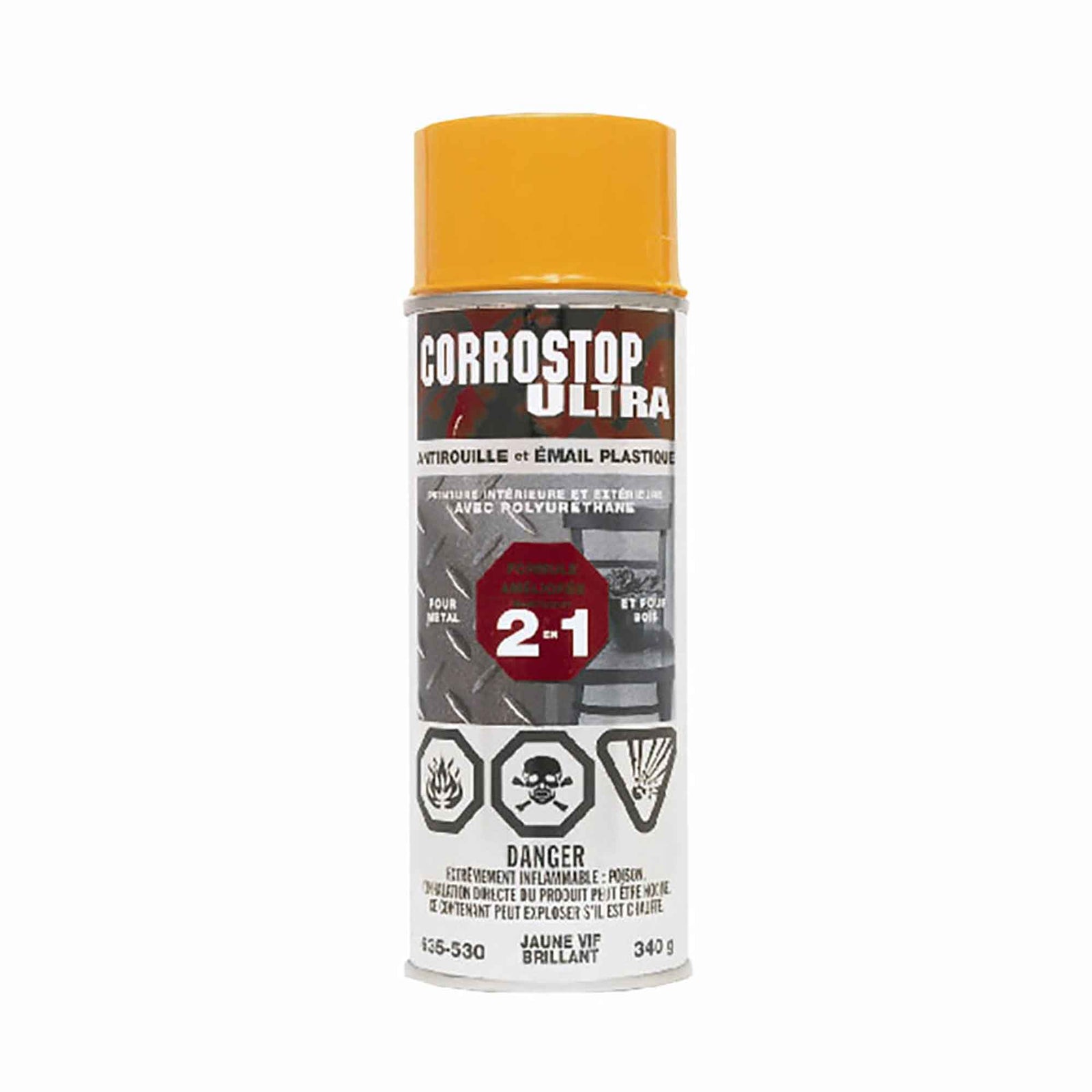 Peinture aérosol Corrostop, antirouille, or, 340 gr