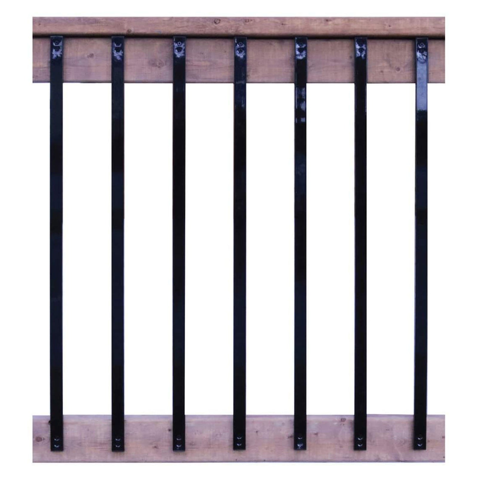 Ballustre rectangulaire 1'' x 1/2'' x 32'', noir (emballage de 10)