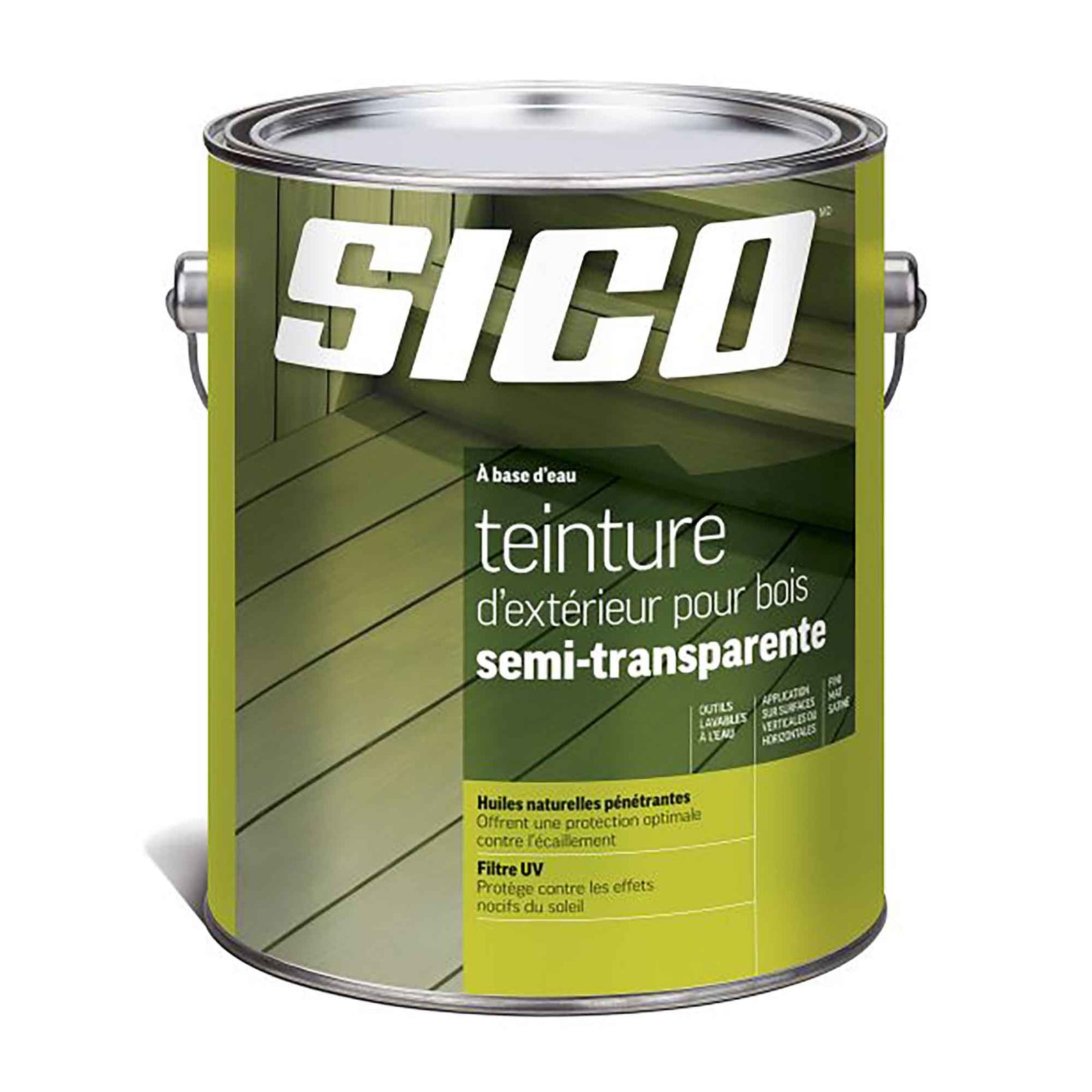 Teinture à l'huile extérieure semi-transparente, naturelle, 946 ml