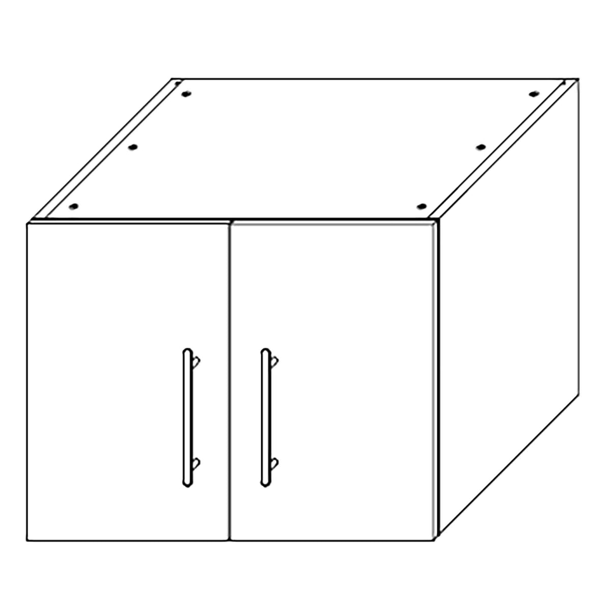 Caisson d&#39;armoire haut réfrigérateur 2 portes, 1 tablette, 33&#39;&#39;, noir mat