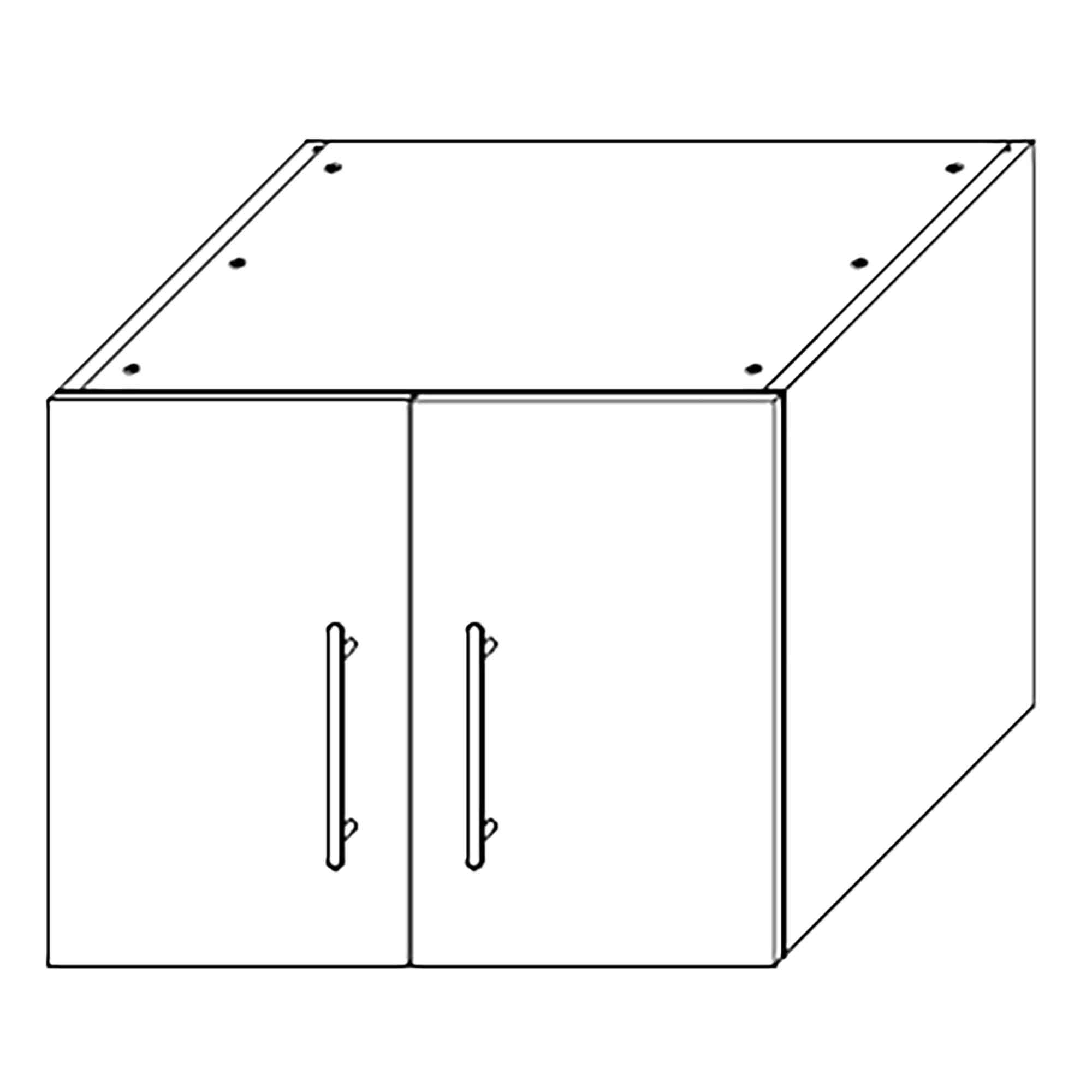 Caisson d'armoire haut réfrigérateur 2 portes, 1 tablette, 33'', noir mat