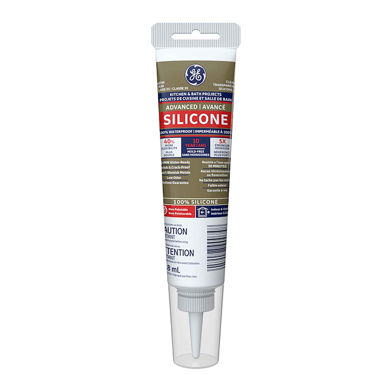 Silicone cuisine et salle de bain G.E., blanc, 82 ml