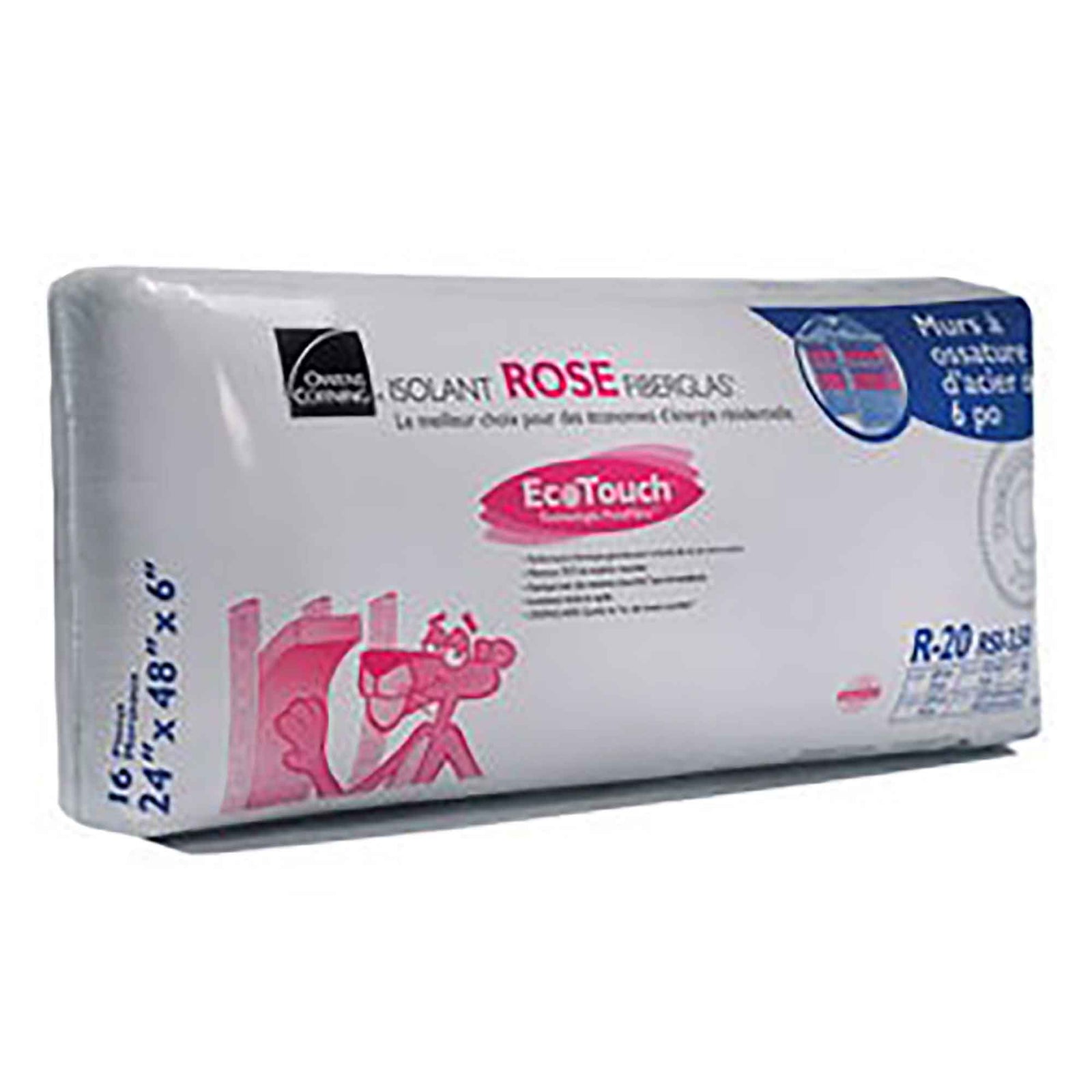 Laine isolante fibre de verre, ossature d'acier, R35-24F (56 pc)