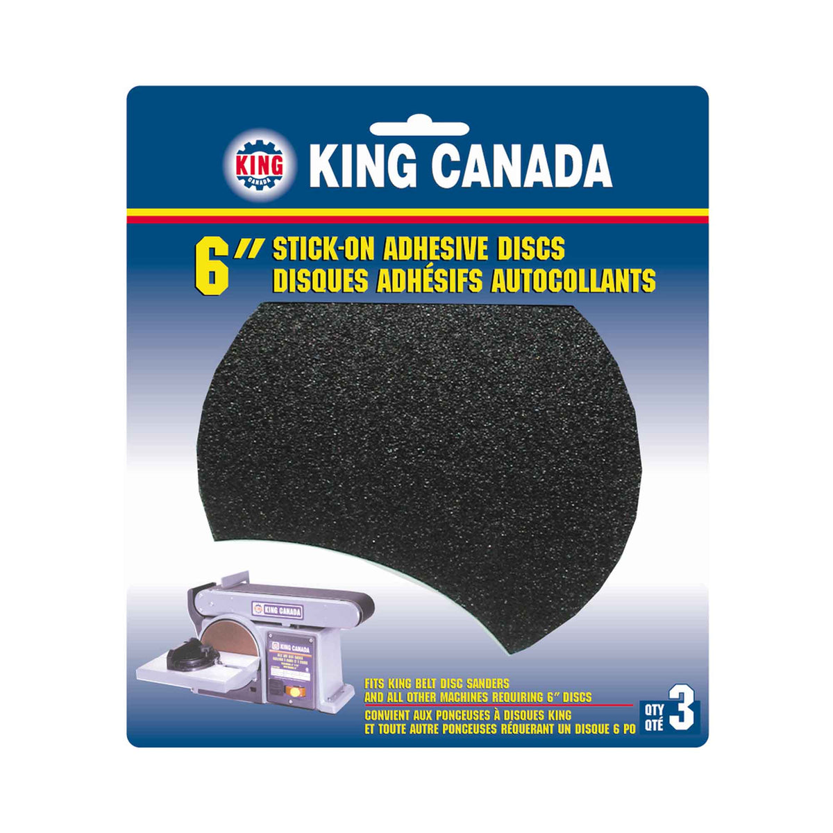 Disque de ponçage pour le bois autocollant de 6&quot;, grain 80 (3 unités)