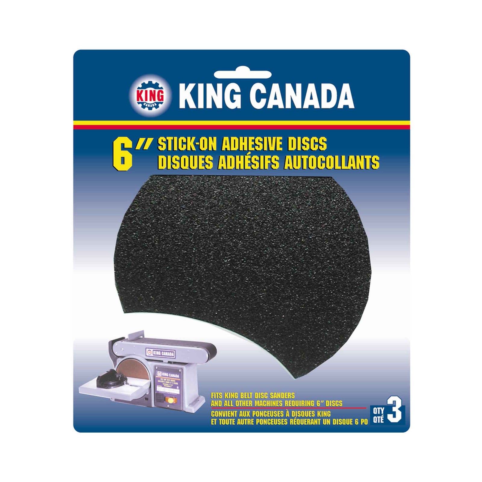 Disque de ponçage pour le bois autocollant de 6", grain 80 (3 unités)