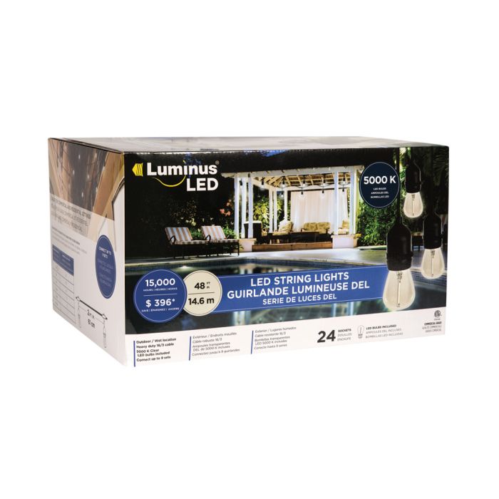 Cordon lumineux au LED 5000 k, 24'