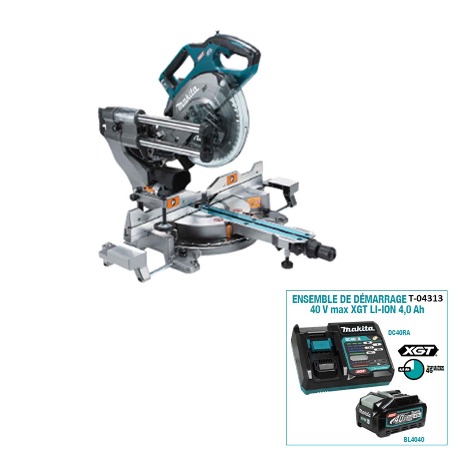 Scie à onglet, coulissante, sans balai, 40 volt XGT, 8-1/2''