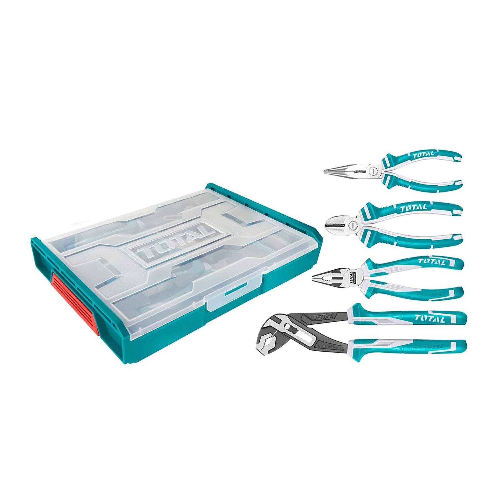 Ensemble de 4 pinces avec coffre empilable Total tools