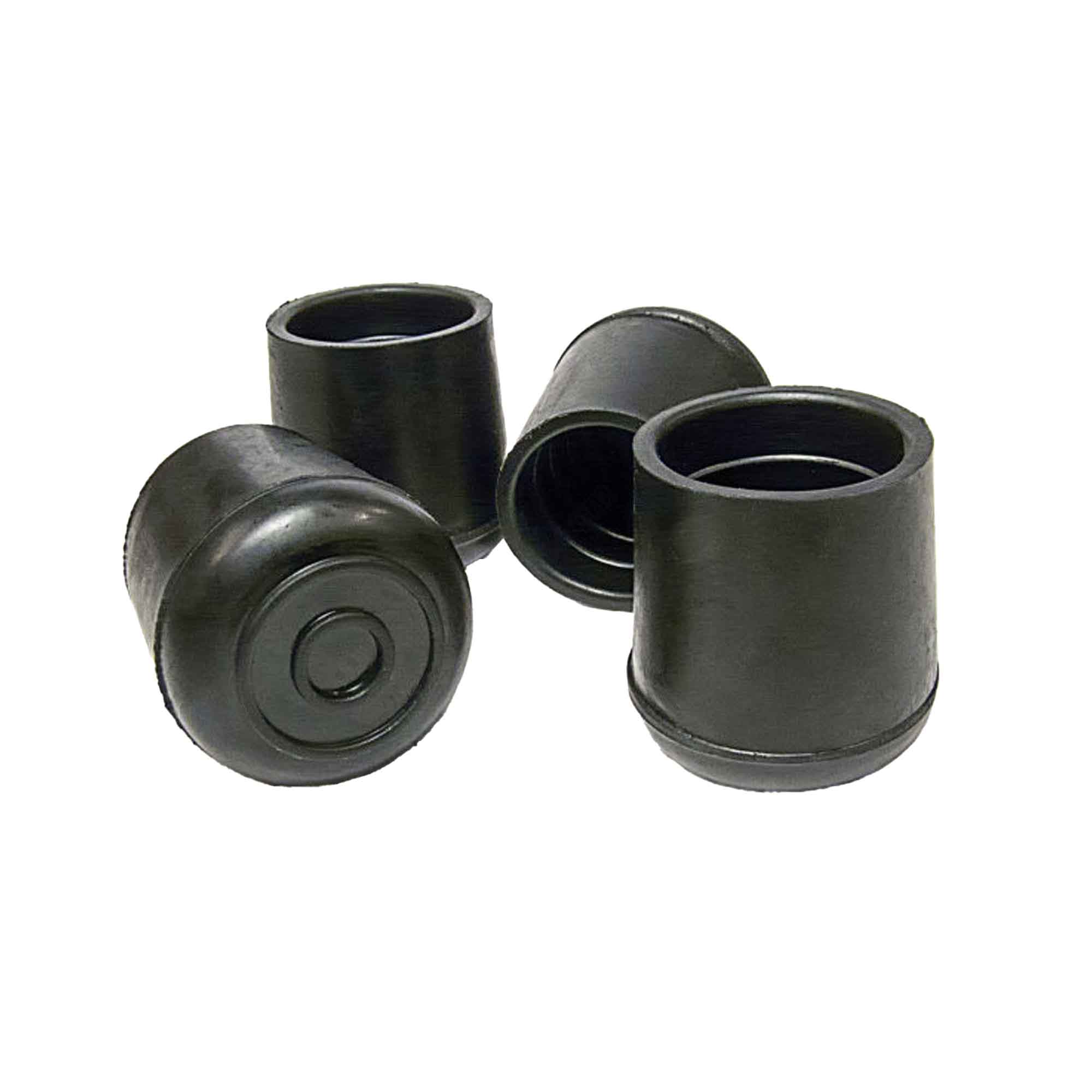Embouts ronds en caoutchouc noir pour patte de chaise, 1-1/4'' (4 unités)