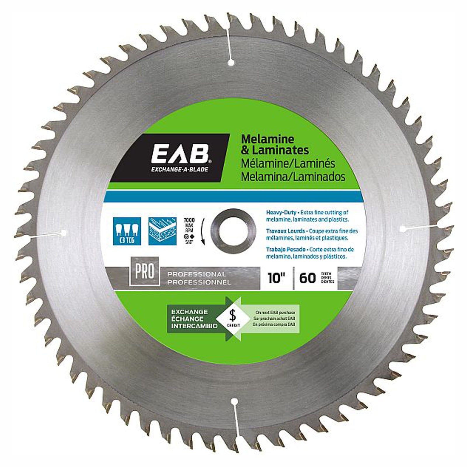 Lame de scie, professionnel au carbure, 10'' x 60 dents,