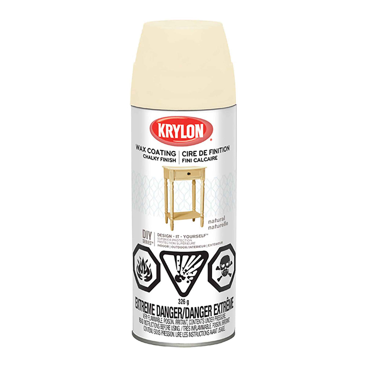 Peinture Aérosol Krylon Crayeus, mat naturel, 340 gr