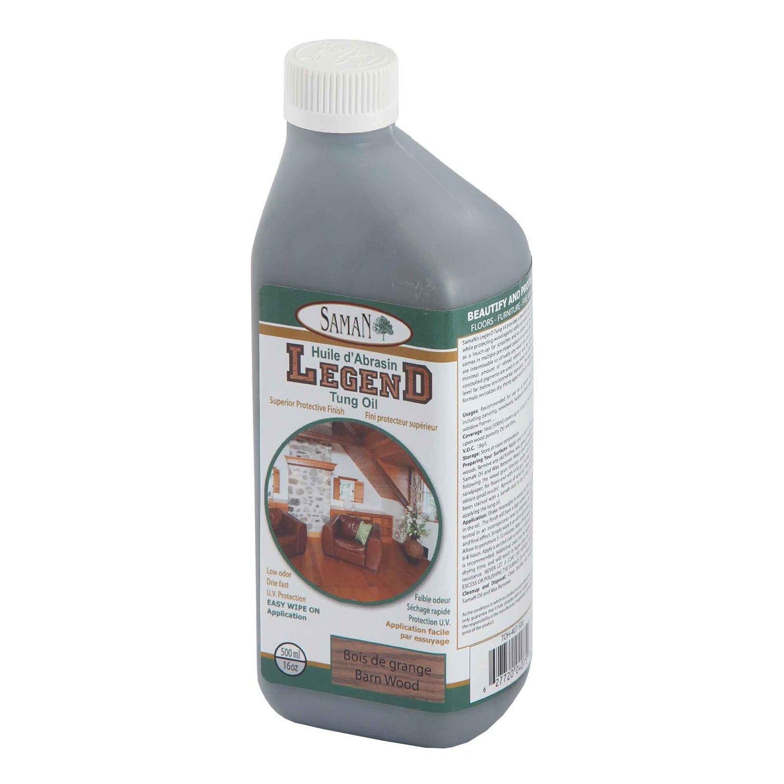 Huile protectrice d'Abrasin Bois de Grange, 500 ml