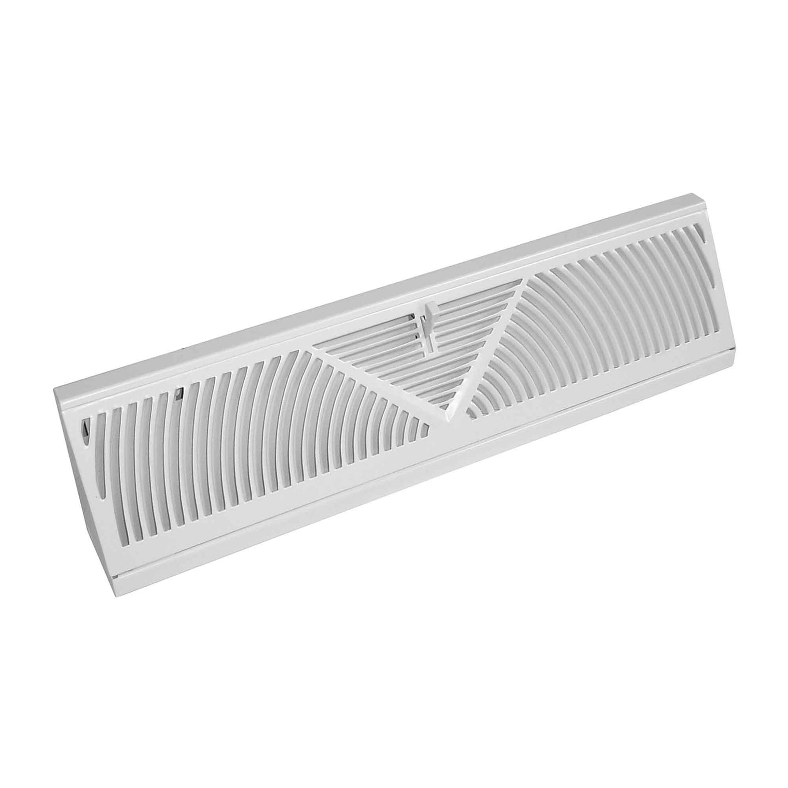Diffuseur de plinthe Sunburst en acier peint en blanc, 24" x 4-1/2'' x 3''