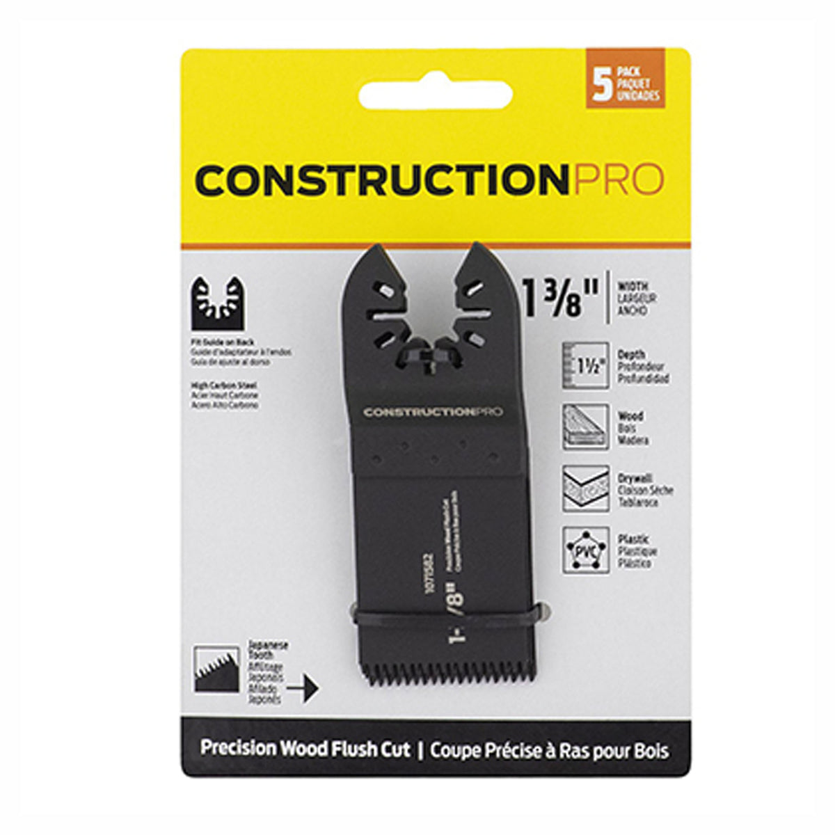 Lame de scie oscillante, construction pro pour le bois & les métaux 1-3/8''