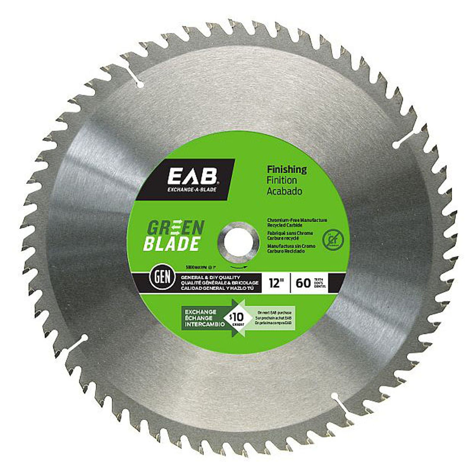 Lame à bois pour usage général, par 60 dents, 12''