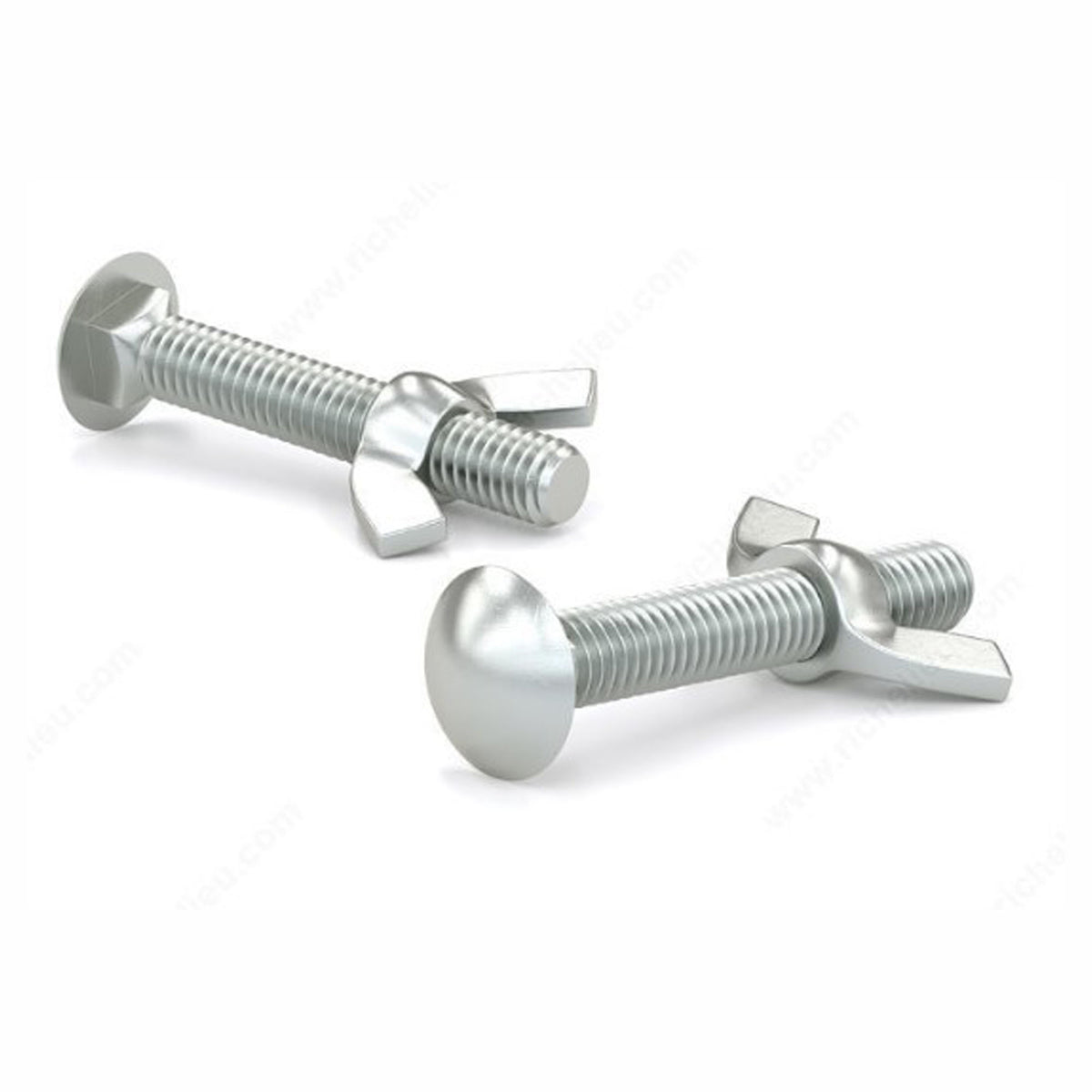 Boulon de carrosserie à tête ronde avec écrou papillon, 1/4'' x 3'' (emballage de 9)