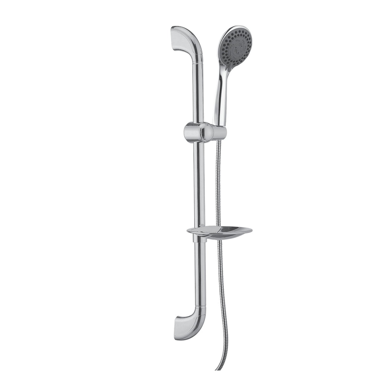 Douchette à 5 réglages sur barre murale au fini chrome
