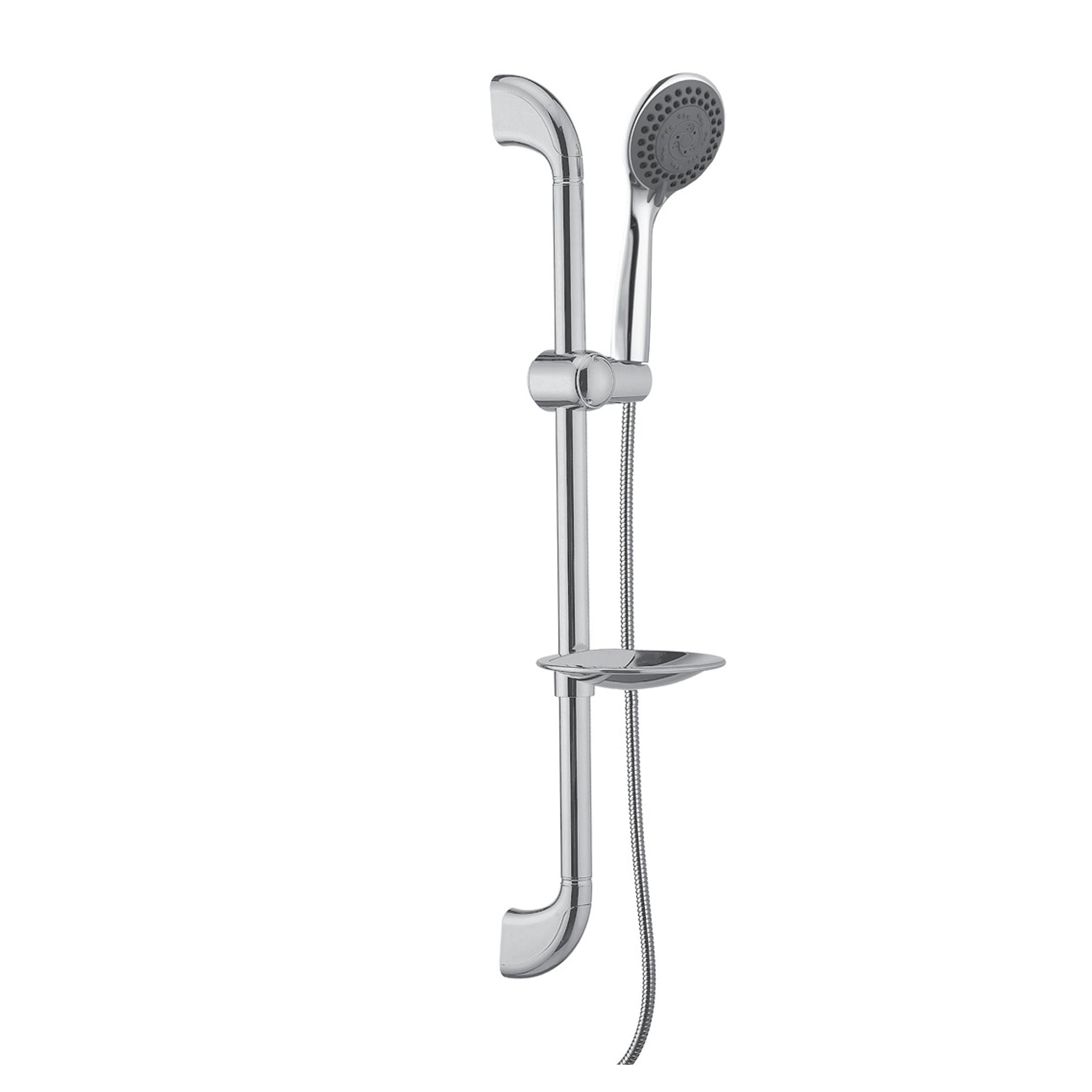Douchette à 5 réglages sur barre murale au fini chrome