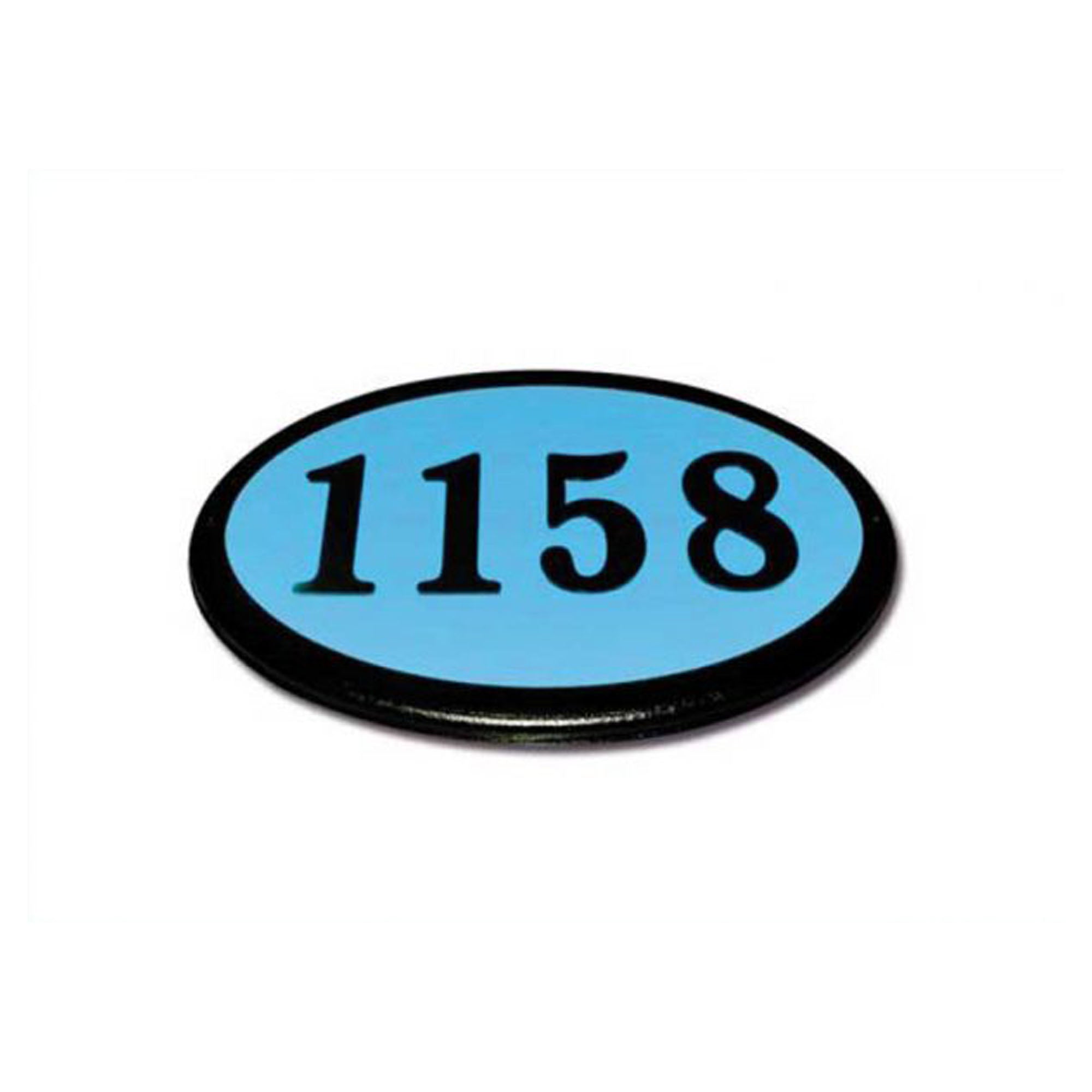 Plaque d'adresse ovale illuminée avec télécommande, noir