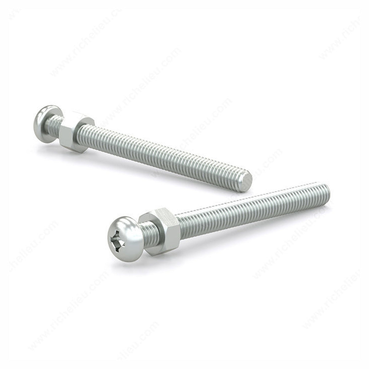AA - Vise machine avec écrou zinguée, tête carrée / Philips ronde, #8-32 x 3/4'' (emballage de 12)