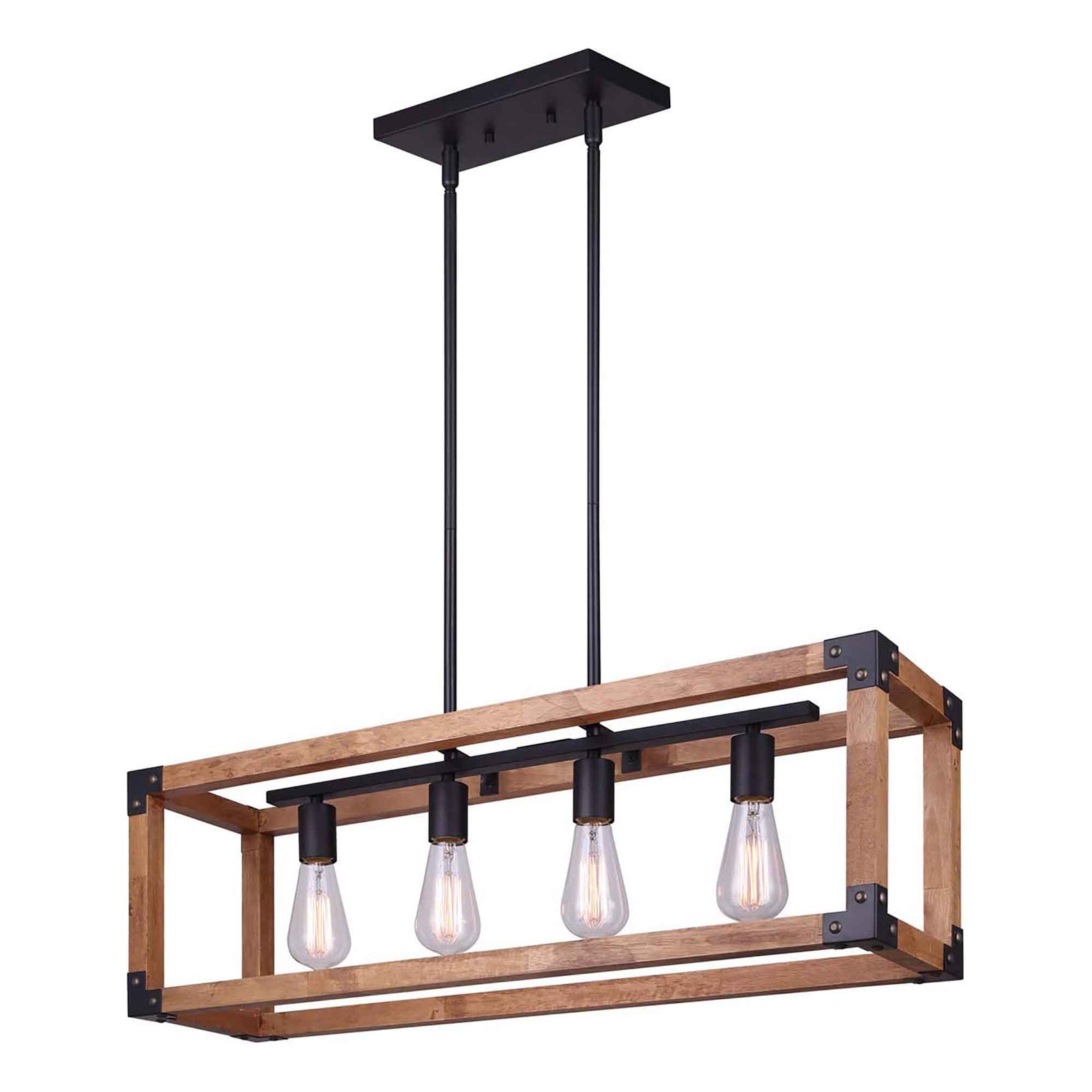 Chandelier fini bois  MOSS, 4 lumières